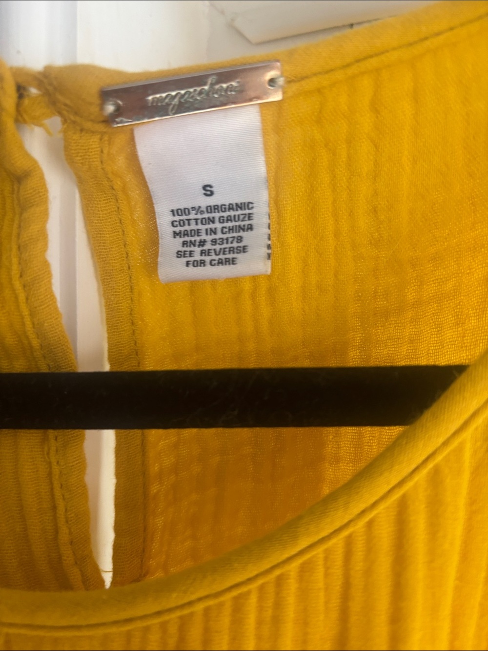 Magaschoni Mustard Yellow Button-Front Midi Dress with Tie Waist - Picture 2 of 3